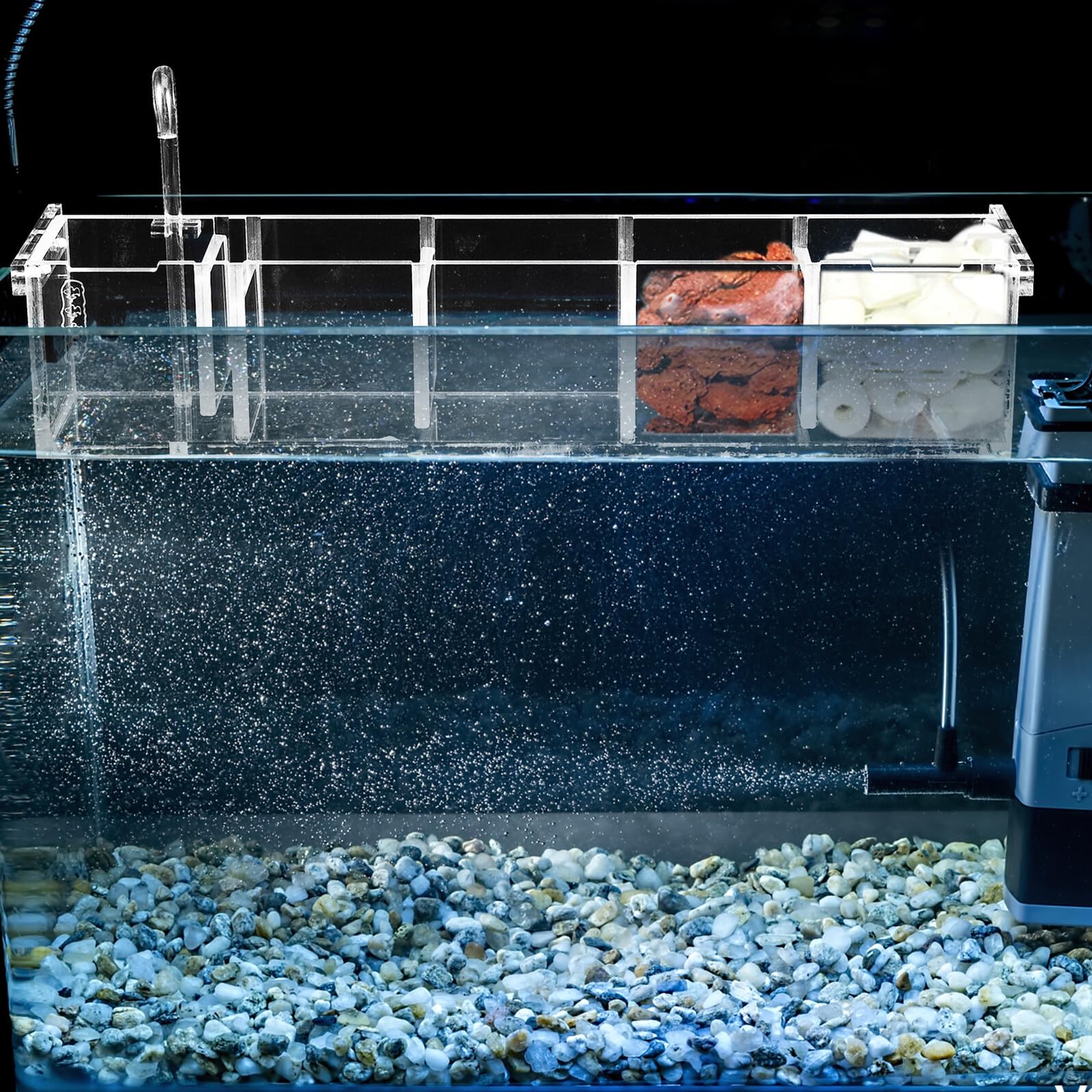 DOITOOL Transparente Aquarium Filter Kasten aus Acryl Multifunktionaler Hängefilterkasten mit Schneller Schadstoffentfernung Einfache Struktur für Heim Aquarien und Fischbecken