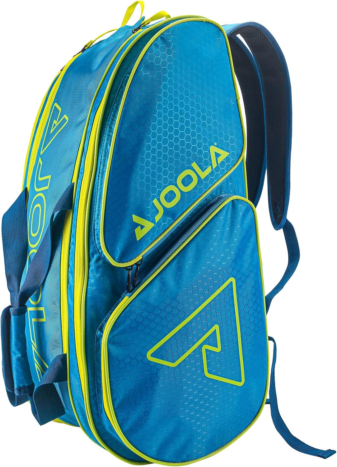 JOOLA Tour Elite Pickleball Bag – Backpack & Duffle Bag for Paddles & Pickleball Accessories – Thermal Insulated Pockets Hold 4+ Paddles - With Fence Hook Blue/Yellow