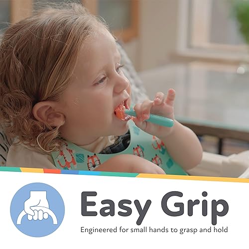 Miniatura 2 de Nuby Juego de 3 cucharas para bebé de 3 etapas, paquete de 3, más de 6 meses, cucharas para bebé con mango de fácil agarre, pasteles