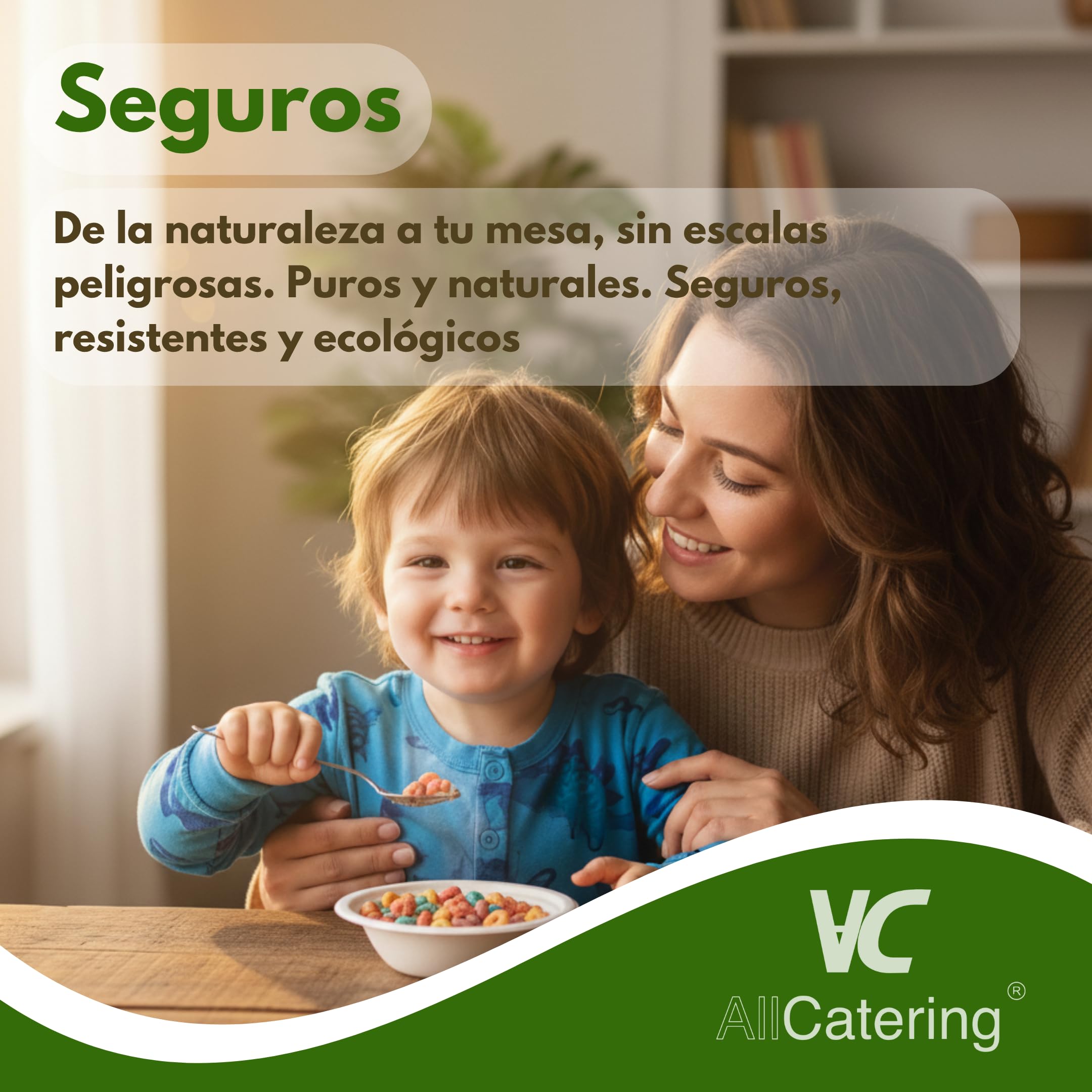 500 Platos Desechables de Caña de azúcar Redondos de 26 cm. Ecológicos, Biodegradables y Resistentes para Picnics, Barbacoas, Fiestas y Cumpleaños. 500 Platos