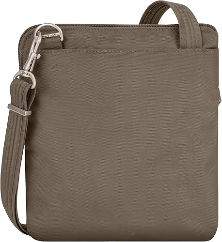 Miniatura 11 de Travelon - Bolso bandolera antirrobo clásico, doble cremallera, delgado