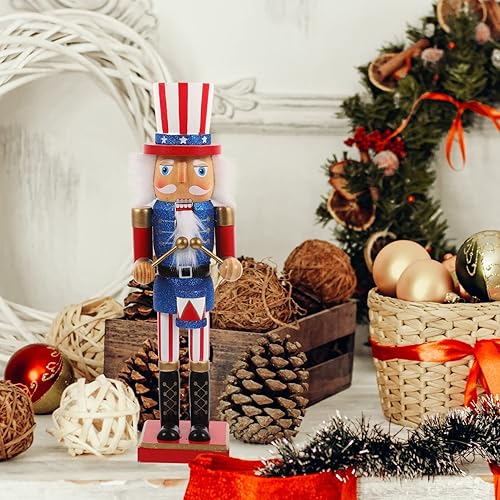 Miniatura 7 de ABOOFAN Figuras de cascanueces de Navidad de madera de soldado americano de cascanueces tradicionales, adorno de mesa para Navidad, Día de la