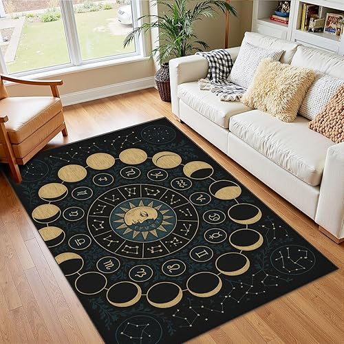 Vista 8 de 4x5 Boho Rug Rugs for Living Room Rugs for Entryway 70s Retro Seamless Pattern Orange Brown Pink Beige 60s 70s Bedroom Rug Door Mat Nursery Room