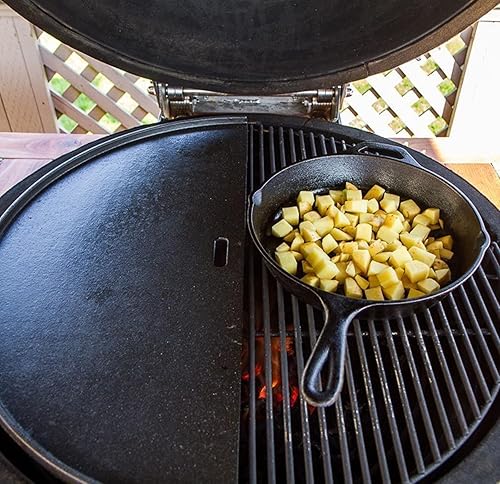 Miniatura 5 de 18" Half Moon Cooking Grate for Kamado Joe Classic I, II, III, Large Big Green Egg, Half Moon Reversible Griddle for Vision Grill B-11N1A1-Y2A,