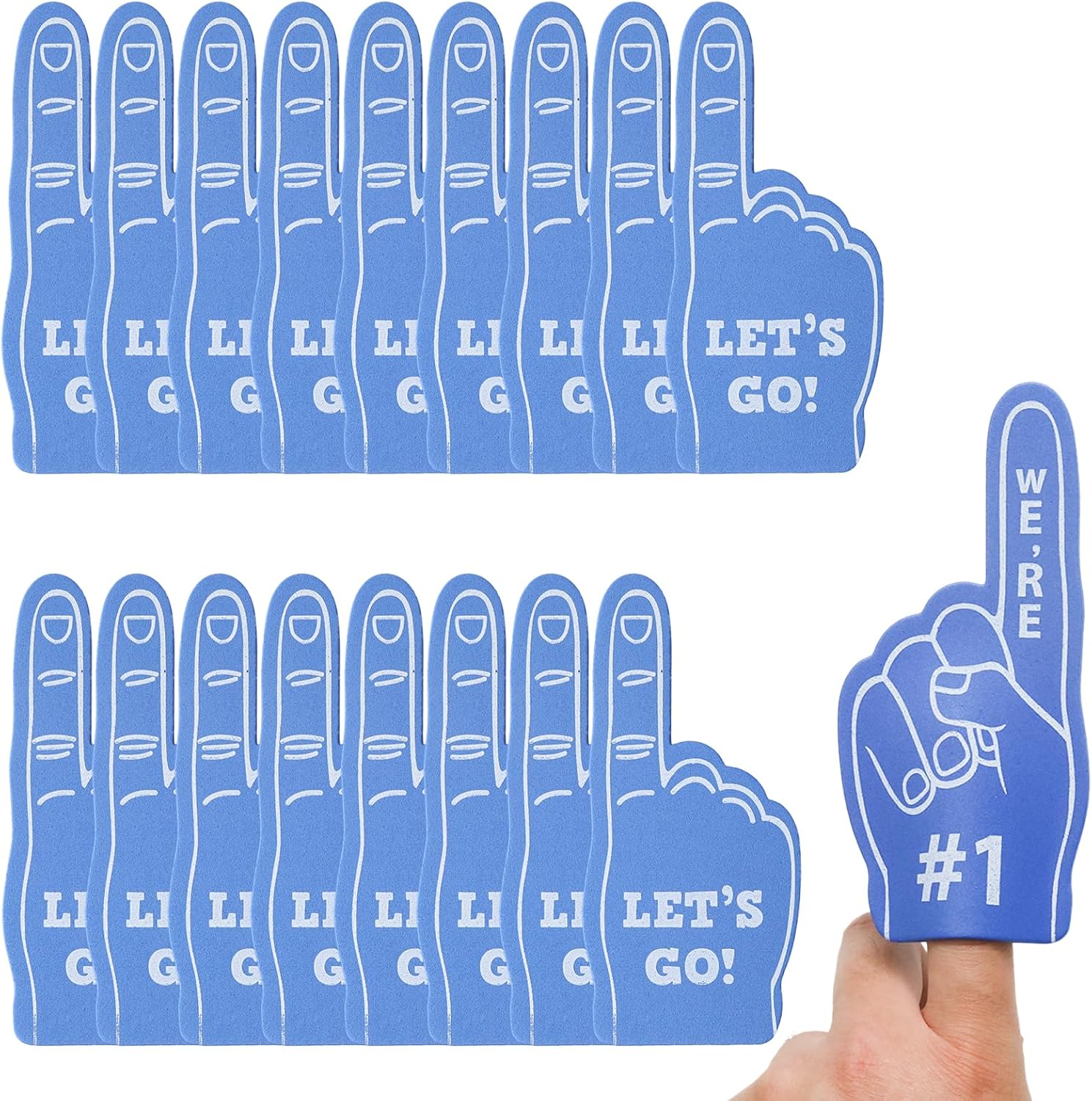 18 Pcs Mini Foam Fingers Baseball Party Favors ,Red