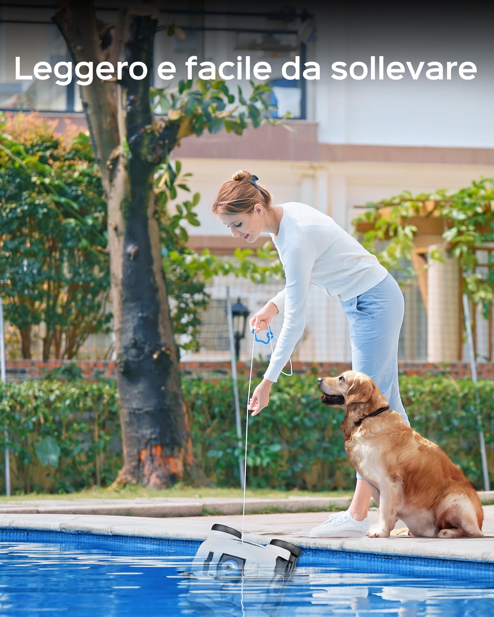 WYBOT Osprey 300II Robot Piscina Fili a Batteria, Parcheggio Automatico, Aspiratore Piscina Senza Per Piscine Fuori Terra Fino A 100 m², Doppi Motori, Ugello Regolabile, 120 Min (Bianco Nero)