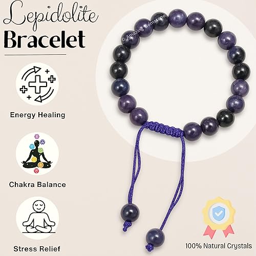 Miniatura 258 de Amazing Gemstone Crystal Bracelet for Women Men's Gifts - Protection Healing Crystal Bracelet - 8mm Gemstone Beaded Adjustable Bracelet Pulseras