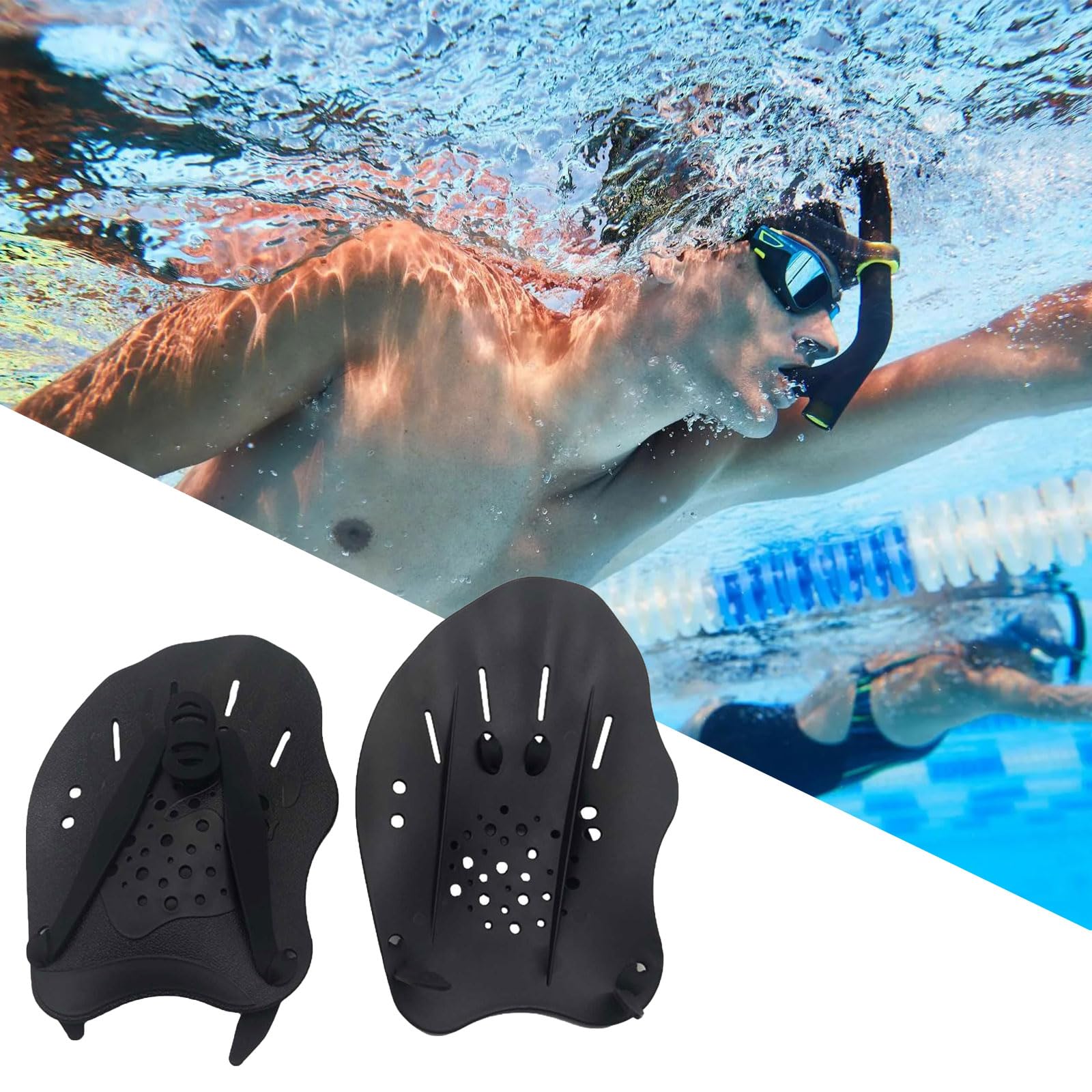 Pale Da Mano Da Nuoto, Pagaia Regolabile Per Nuoto, Pagaia Mano, Palette Per Allenamento Al , Per Il, Accessori Per l'Allenamento Per Adulti Unisex