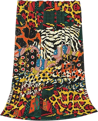 Manta de jirafa para sofá, cama, oficina, manta de franela suave y esponjosa para adultos en todas las estaciones (60 x 50 pulgadas)