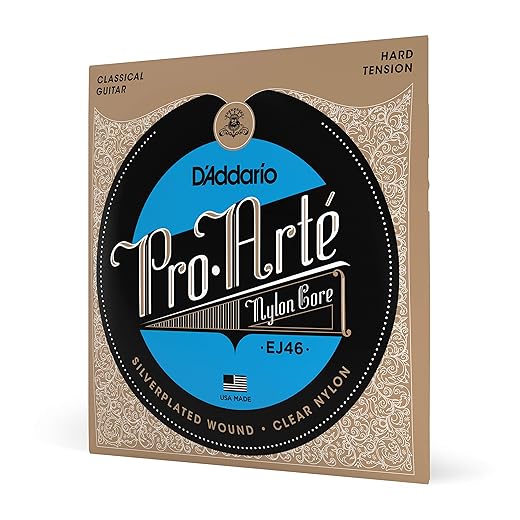 Encordoamento Para Violão Nailon Prata/Transparente D'Addario Pro-Arté Nylon Core EJ46