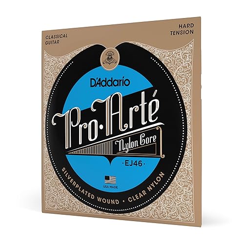 Cuerdas de guitarra clásica de nylon Pro Arté D'Addario, EJ46, tensión dura, juego de 6 cuerdas, paquete de 1