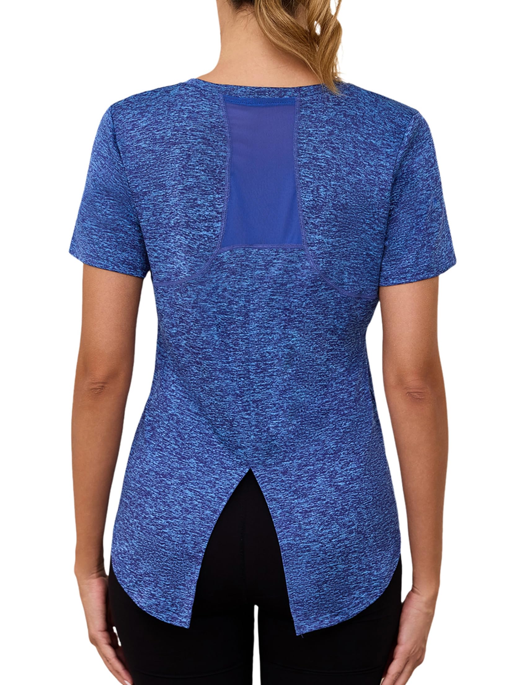 Gyabnw T-Shirt Sport Femme Manches Longues - Nylon/Élasthanne - Respirant, Séchage Rapide - Yoga, Fitness, Course