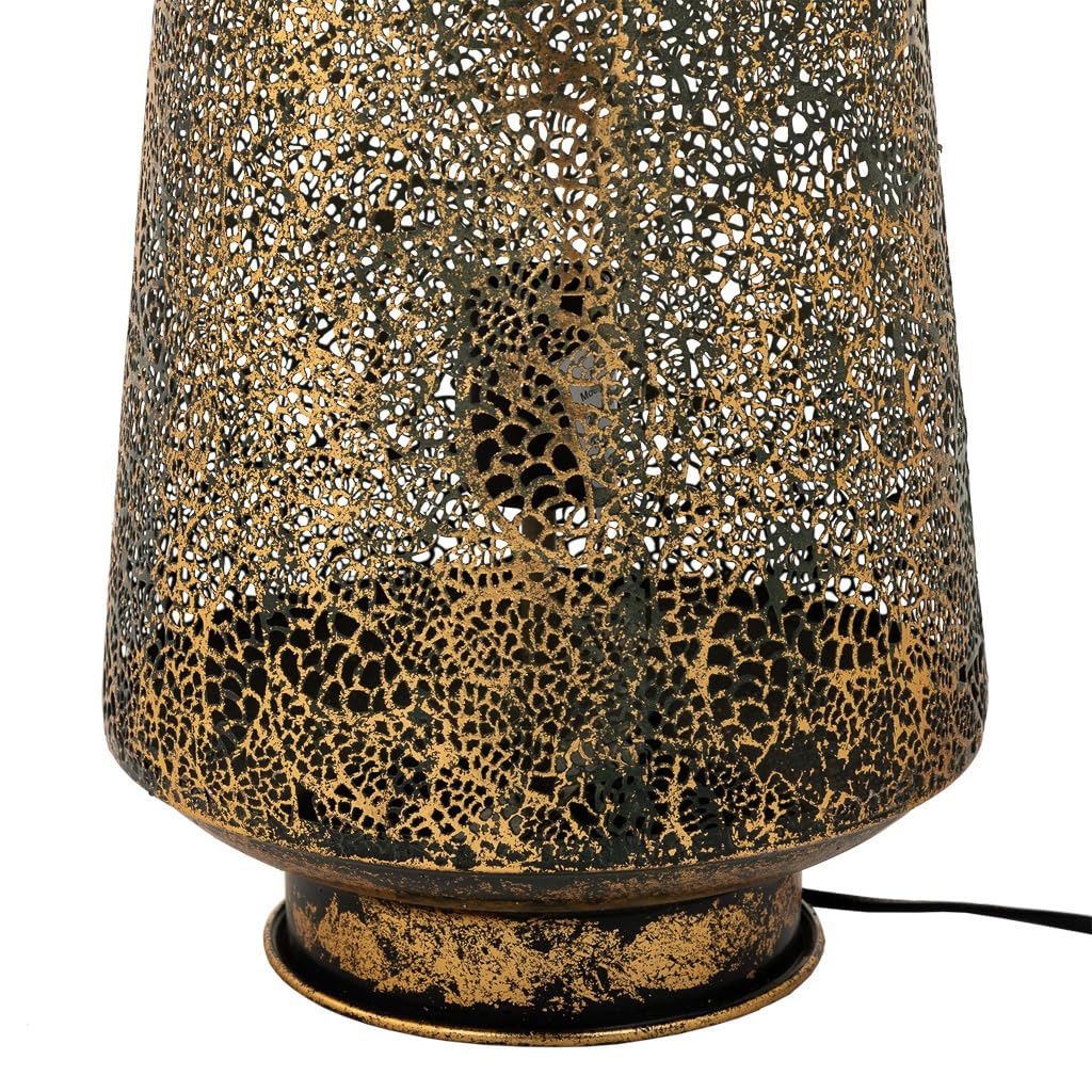 WANDERLUST DECO Lámpara Mesa de Metal Dorada 24.5x24.5x57.5