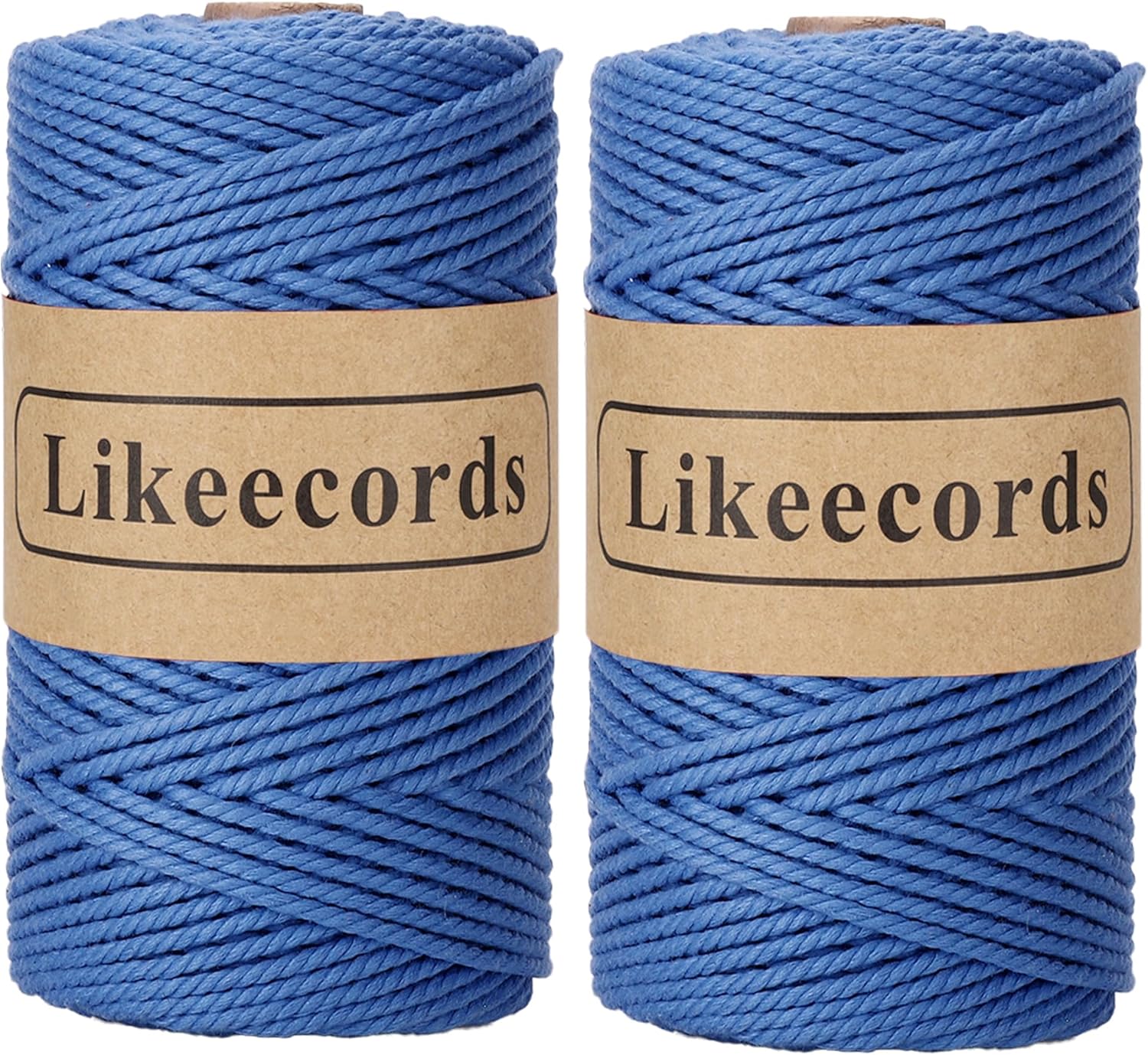 Likeecords 2 Rolls of Cotton Macrame Cord 3mm x 100m, 3