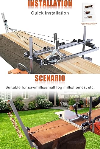 Miniatura 4 de Podoy Kit de cabrestante de molino de motosierra para sistema de cabrestante de fresado de motosierra con sistema de anclaje de brazo de palanca,