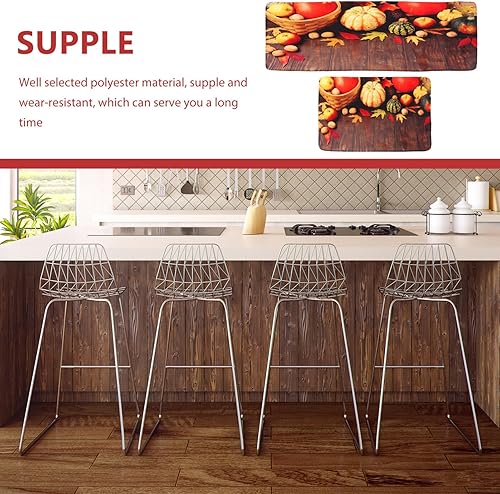 Miniatura 9 de Didiseaon Alfombra decorativa de otoño, 2 unidades, tapete de calabaza, tapete de piso de cocina, cojín de piso de Acción de Gracias, tapete para el