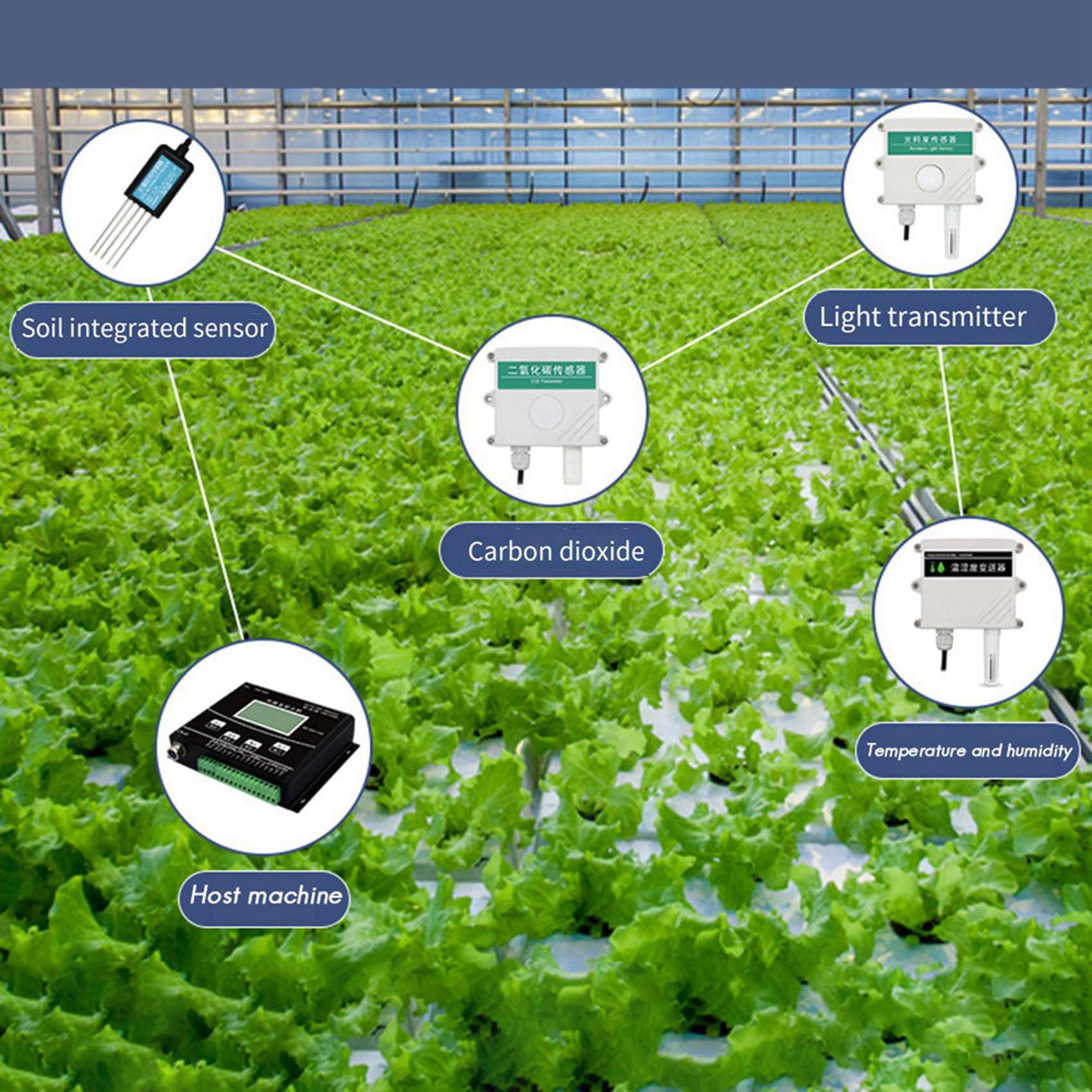 2X 7 en 1 RS485 Sensor de Humedad y Temperatura del Suelo PH Conductividad Nutriente Sal Nitrógeno Fósforo Transmisor de Potasio