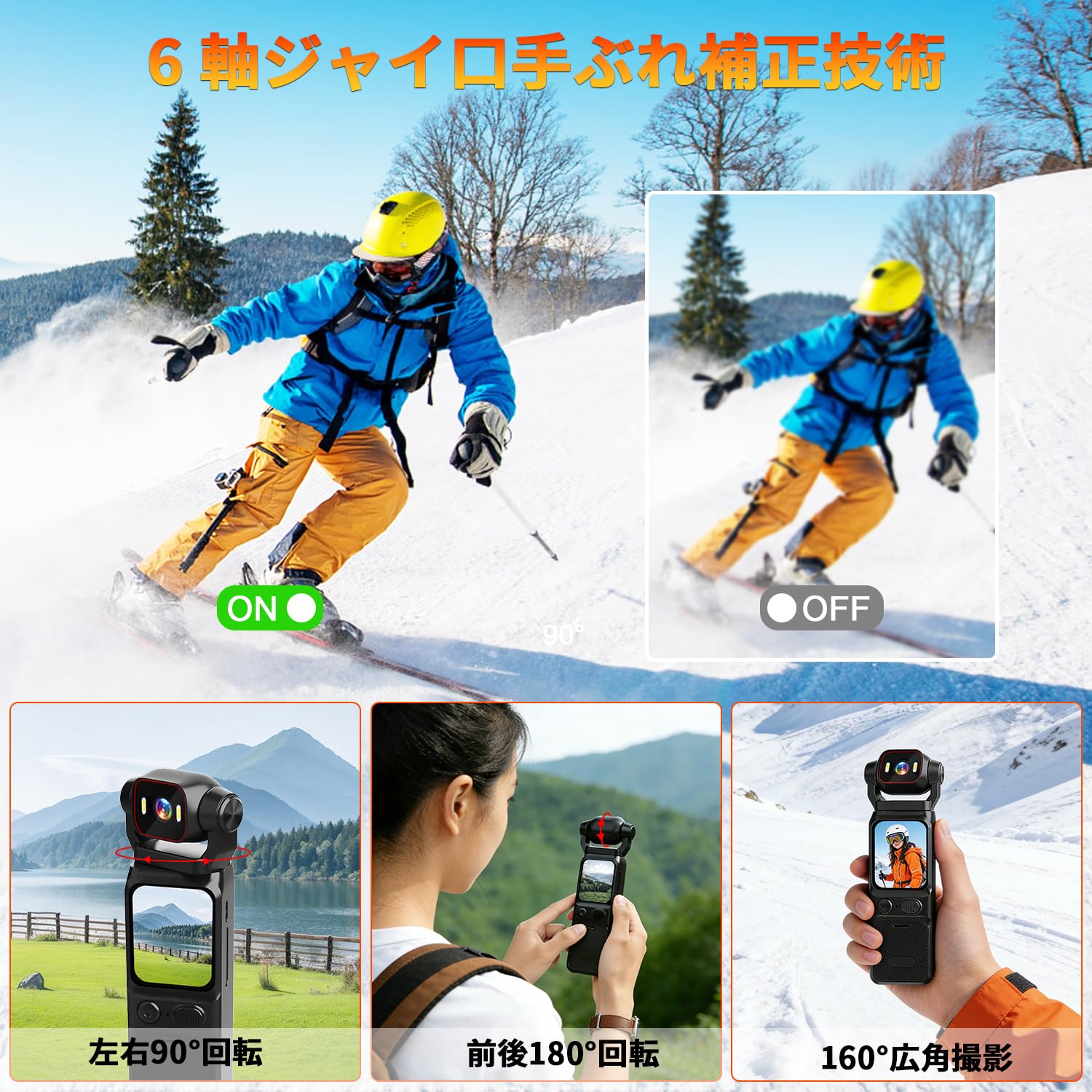 Amazon | アクションカメラ 4kウェアラブルカメラ Vlogビデオカメラ