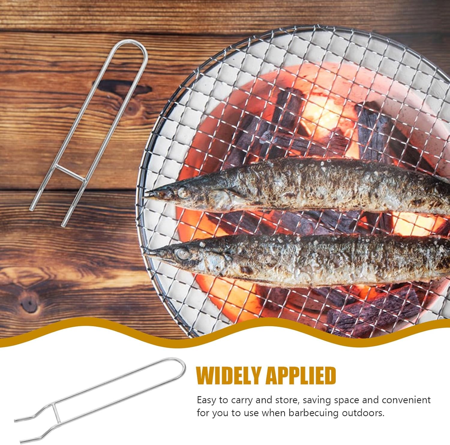 Xmas Grill Grate Lifter Stainless Steel, Safe Handling for Bbq Grills