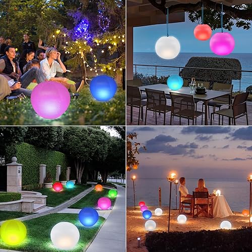Miniatura 2 de MALUX Velas flotantes para piscina, luces solares blancas cálidas para piscina, linternas flotantes parpadeantes, IP66, impermeables, decoración de