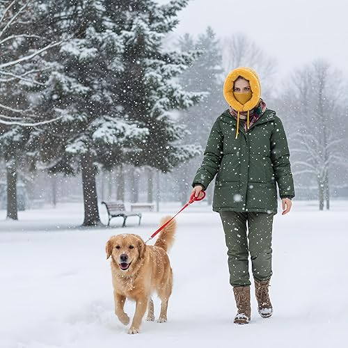 Vista 21 de HUAMULAN Gorro de invierno de una pieza para mujer, pasamontañas de forro polar, pasamontañas, máscara facial, bufanda, orejeras, esquí, nieve