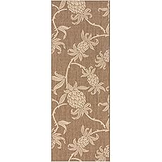 Gertmenian Reyn Spooner Kona Coast Fresco Hawaiian Tropical Rugs - 2x6 Runner, Washable, Stain & UV Resistant Indoor Outdoor Area Rug - Ivory Multi, Kanaloa Whales, 46759
