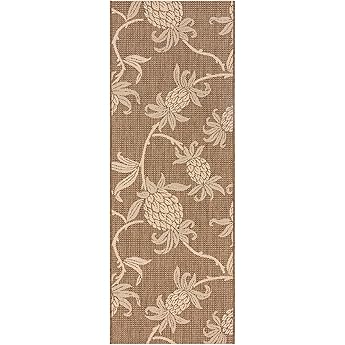 Gertmenian Reyn Spooner Kona Coast Fresco Hawaiian Tropical Rugs - 2x6 Runner, Washable, Stain & UV Resistant Indoor Outdoor Area Rug - Ivory Multi, Kanaloa Whales, 46759