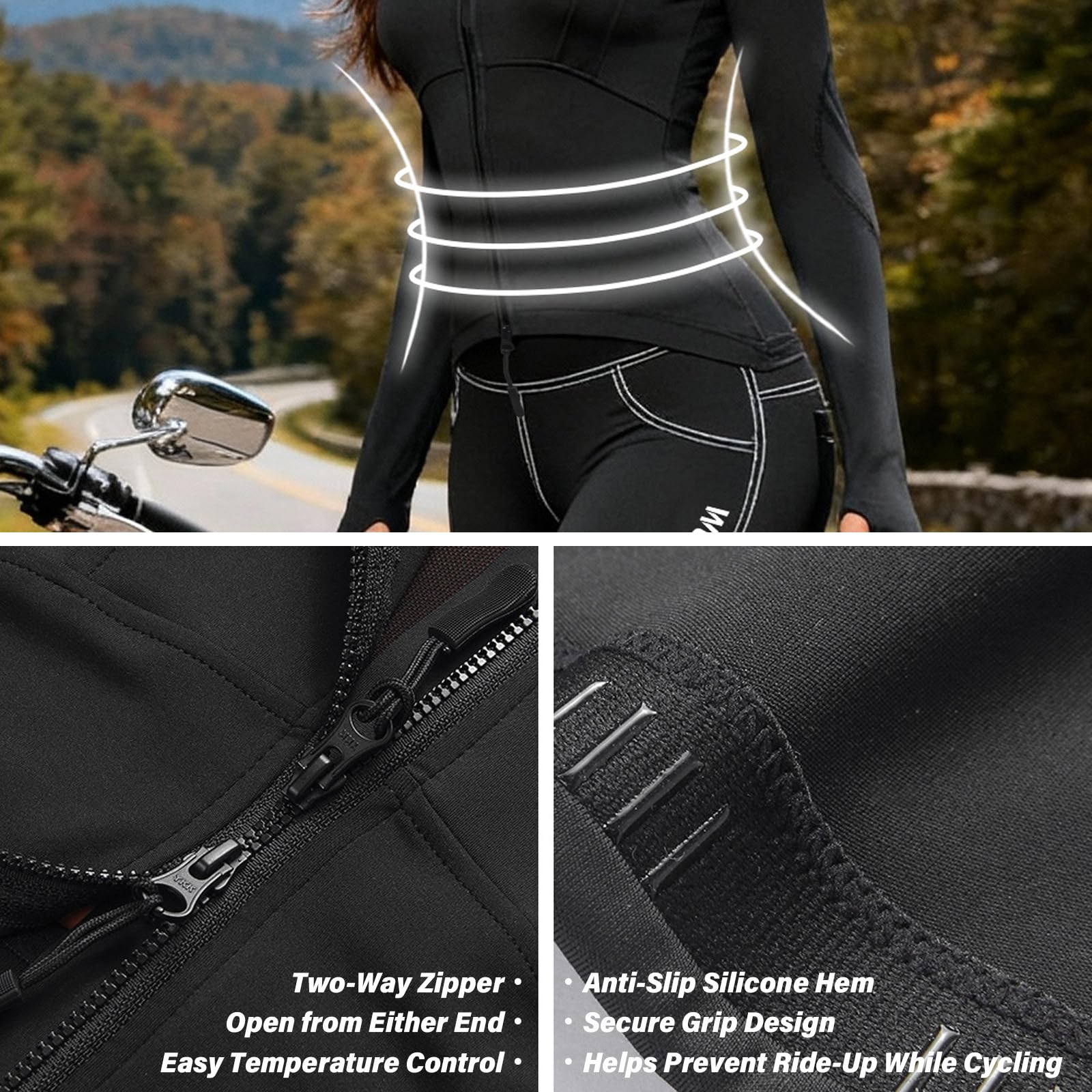 Motorrad-Schutzkleidung Damen, zweiteiliges Set, Jacke, Stretch-Hose | Motorradanzug Damen, elastische Hose, körpernahes Oberteil, abnehmbare Polster, Stadtverkehr, Reise, Wochenendtouren