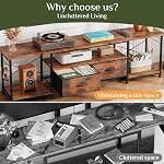TV Stand with Fabric Drawer for 45 55 65 75 Inches TV Entertainment Center Media Console Table with Storage for Living Room Bedroom