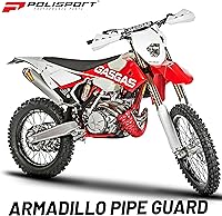 Vista 8 de Polisport Armadillo - Protector de tubería - Negro, construcción ligera de PA/ABS, ajuste universal para tubos de escape de 2 tiempos, resistente al