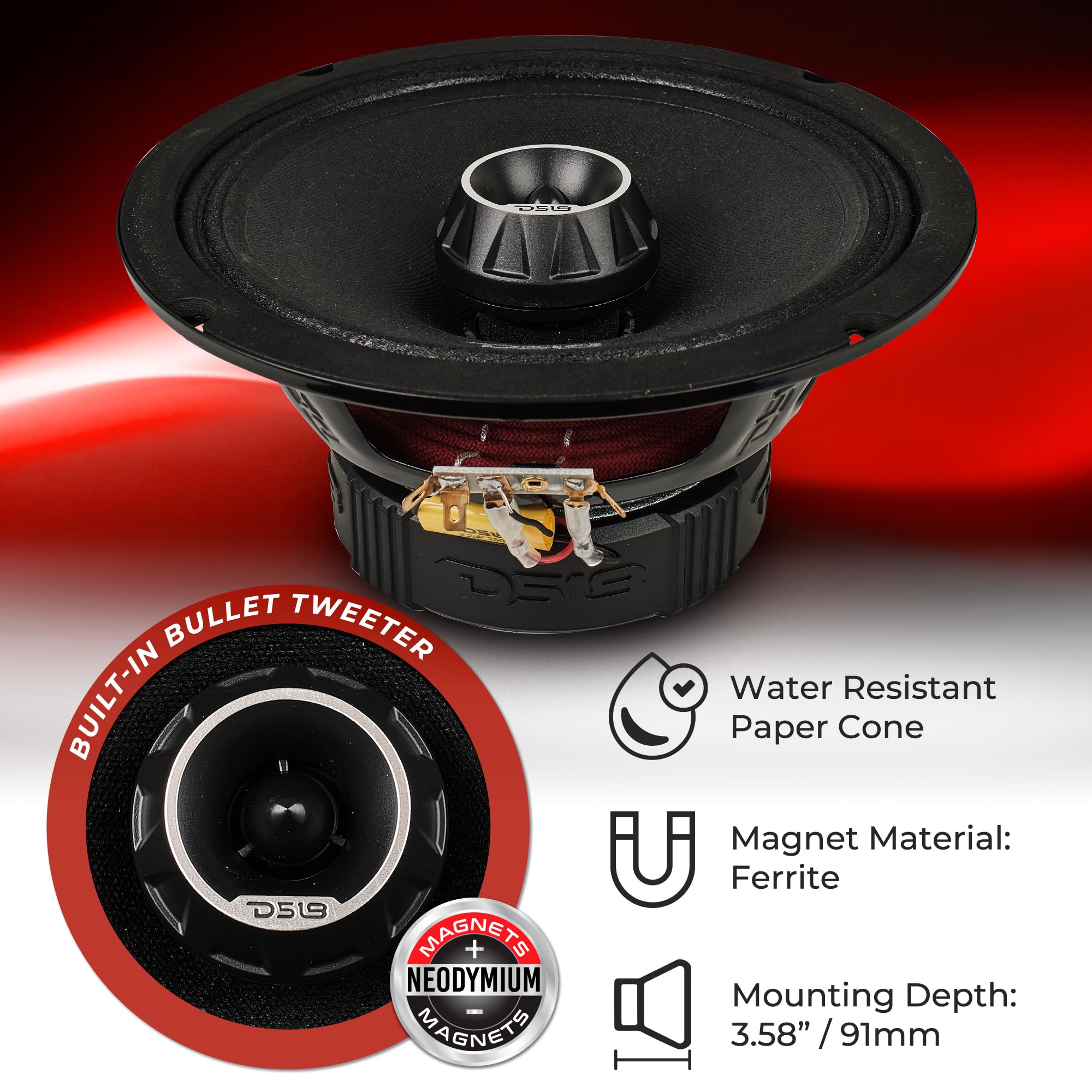 Amazon.com: DS18 PRO-ZT Pro Audio Coaxial Midrange Speakers with