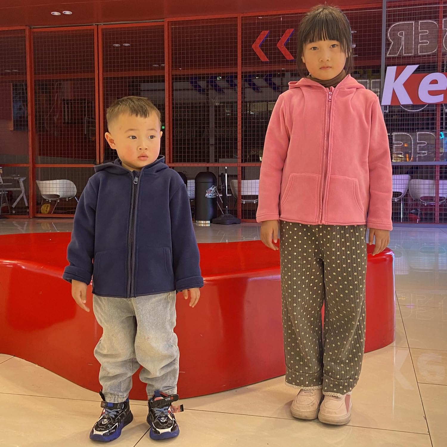 Toddler Girl Fleece Jacket with Hood Warm Zip Up Coat for Fall Winter & Spring Lightweight Soft Outerwear Boy for 1-6 Years (2T, Navy Blue) - Image 6