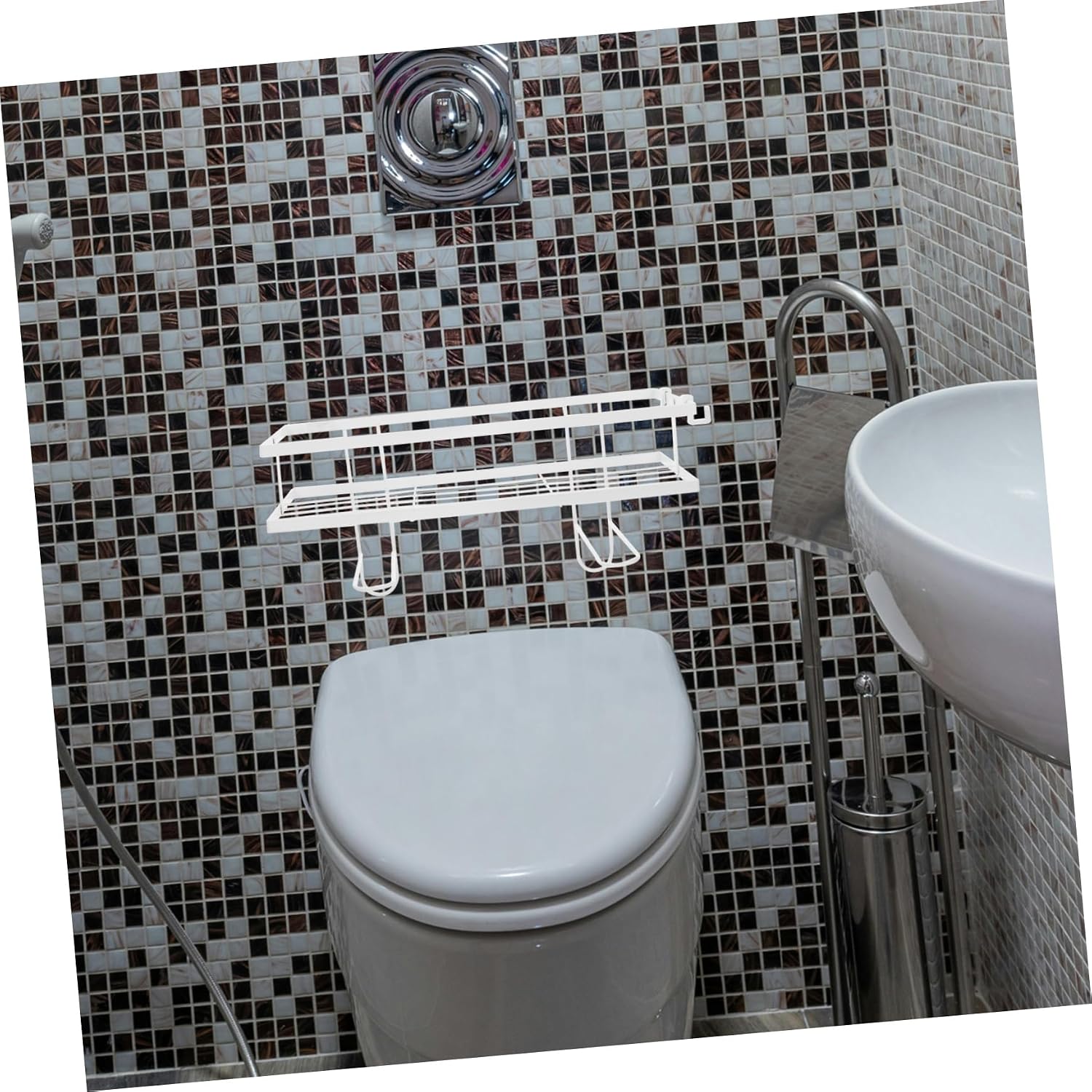 ULTECHNOVO Toilet Storage -Saving Bathroom Organizer Easy Installation Above Toilet Storage Rack Single Design for Bathroom Essentials