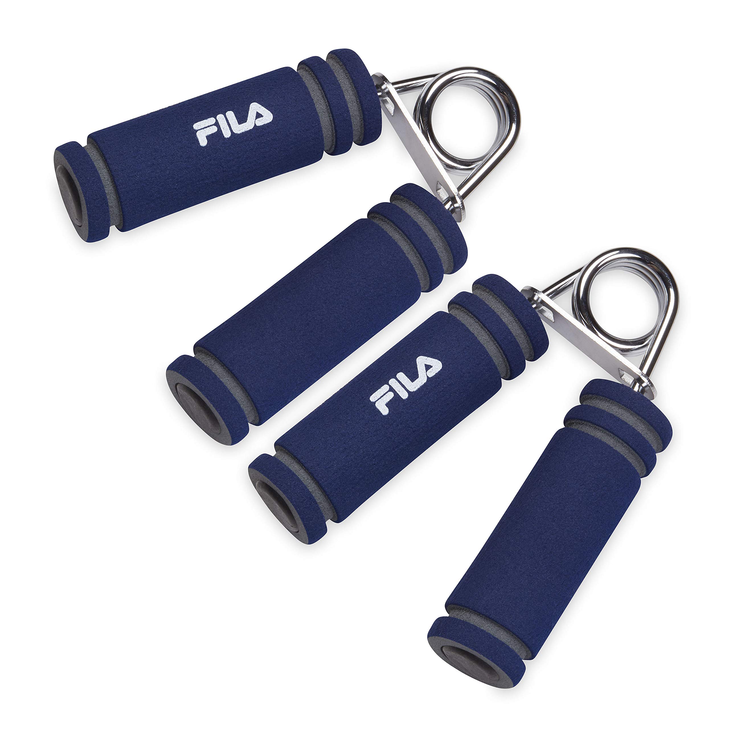 FILA Accessories Hand Grip Strengthener (2-Pack) Foam Handle Medium Spring Coil Resistance for Physical Therapy, Arthritis, Carpel Tunnel, Finger, Forearm & Hand Pain Relief