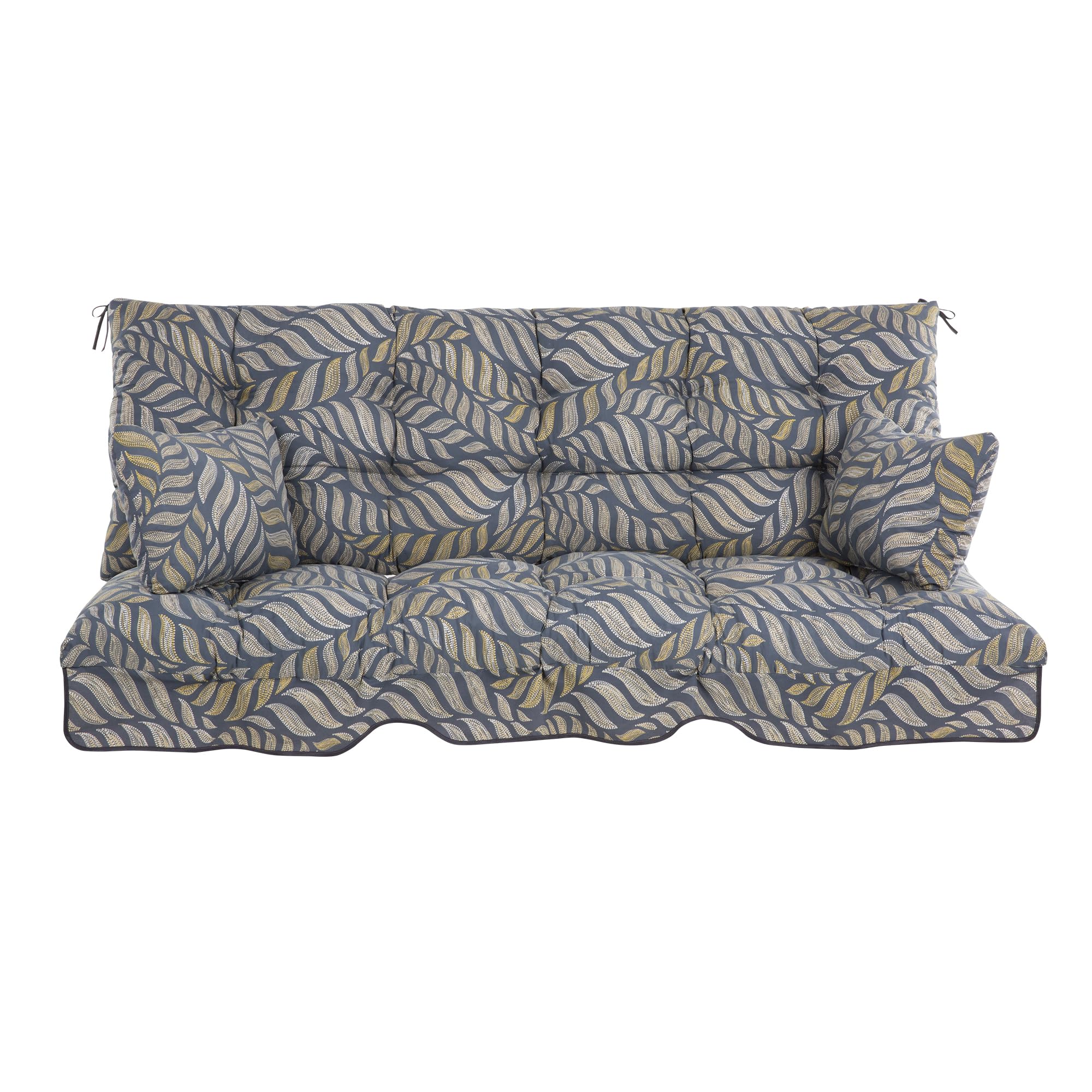 PATIO Hollywoodschaukel Auflage 175x50 cm Ravenna Sitzpolster mit Rückenlehne für Gartenbank Seitenkissen Schnüre