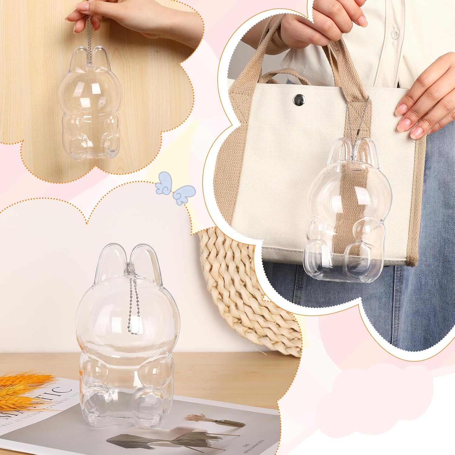 2Pcs Waterproof and Dusproof Display Protective Case for Blind Box Doll, Clear Protective Case Compatible for 15cm Sitting Doll Premium Display Case (2Pcs, Doll not Included)
