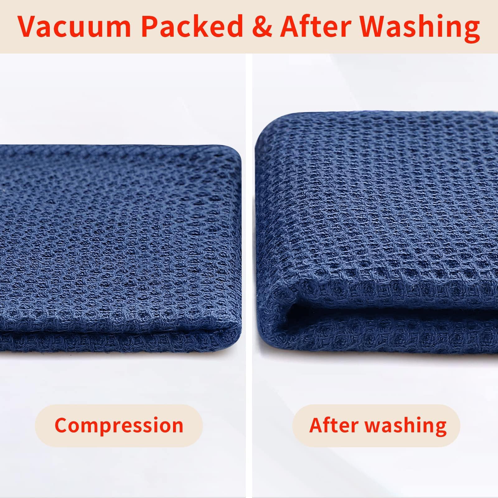 Homaxy Strofinacci da cucina in 100% cotone a nido d'ape, ultra morbidi, assorbenti, ad asciugatura rapida, 33 x 71 cm, confezione da 12, blu navy
