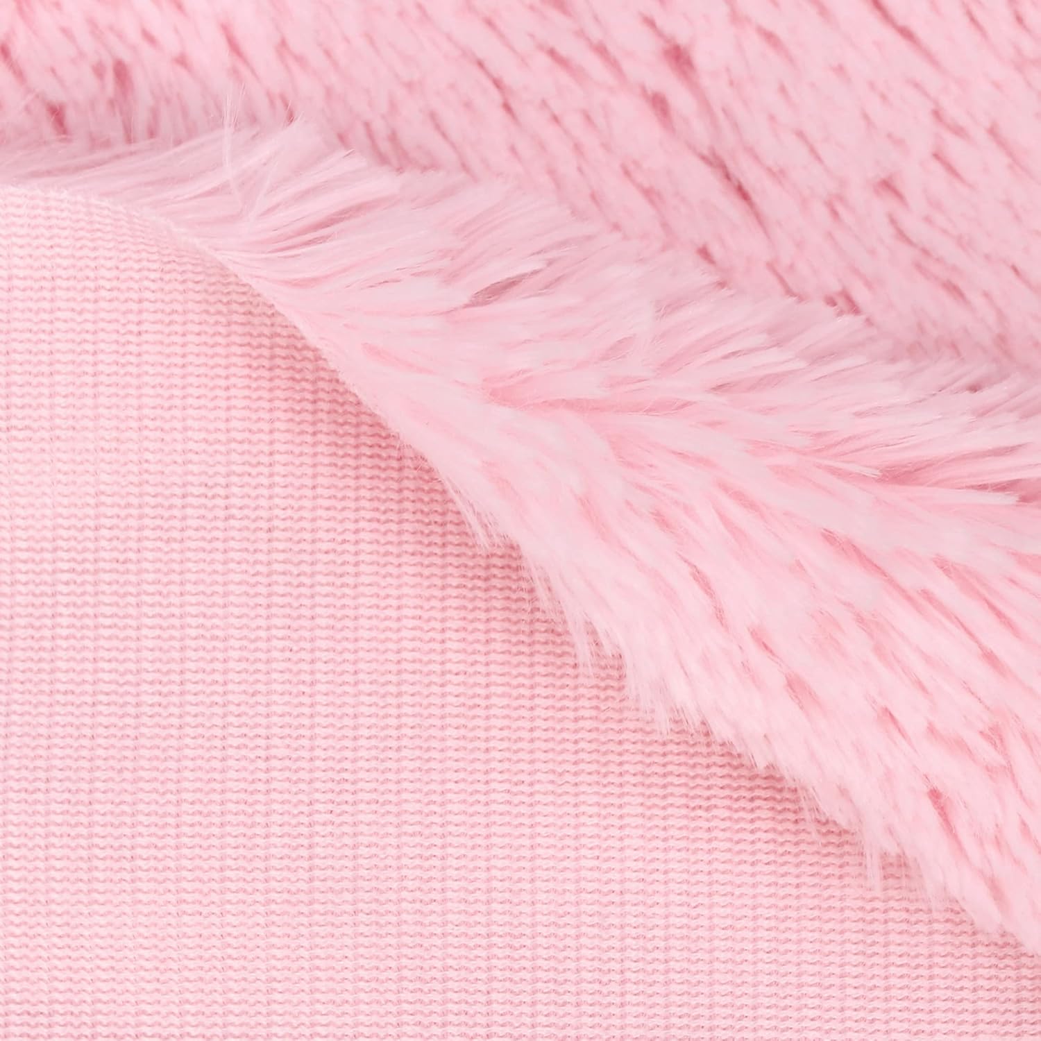 kullaloo Baby Pink Faux Fur Fabric [3/4 inch Pile, 20 mm] | Shaggy Plush Minky Fabric for Sewing | 39.5x29.5 (More Fabric Than Half Yard) | Ideal for Plushies, Crafts, Costumes, Upholstery