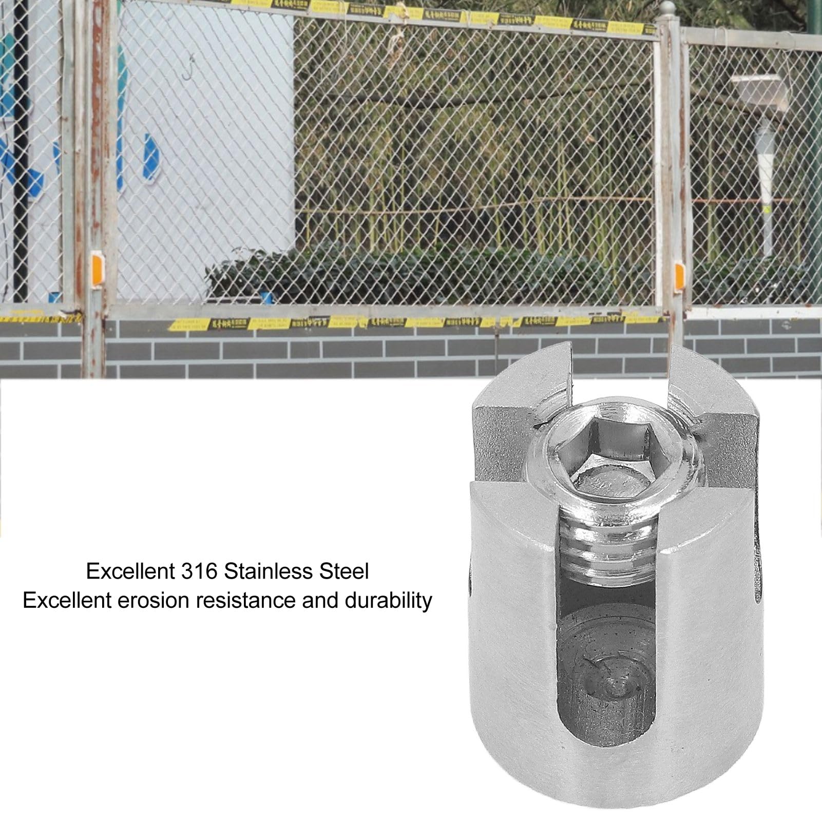 Hardware di posizionamento ad angolo di 90 gradi per fune fino a 8 mm di diametro - 10 pezzi Morsetto per cavo a croce in acciaio inossidabile 316 Clip per fune per ringhiera
