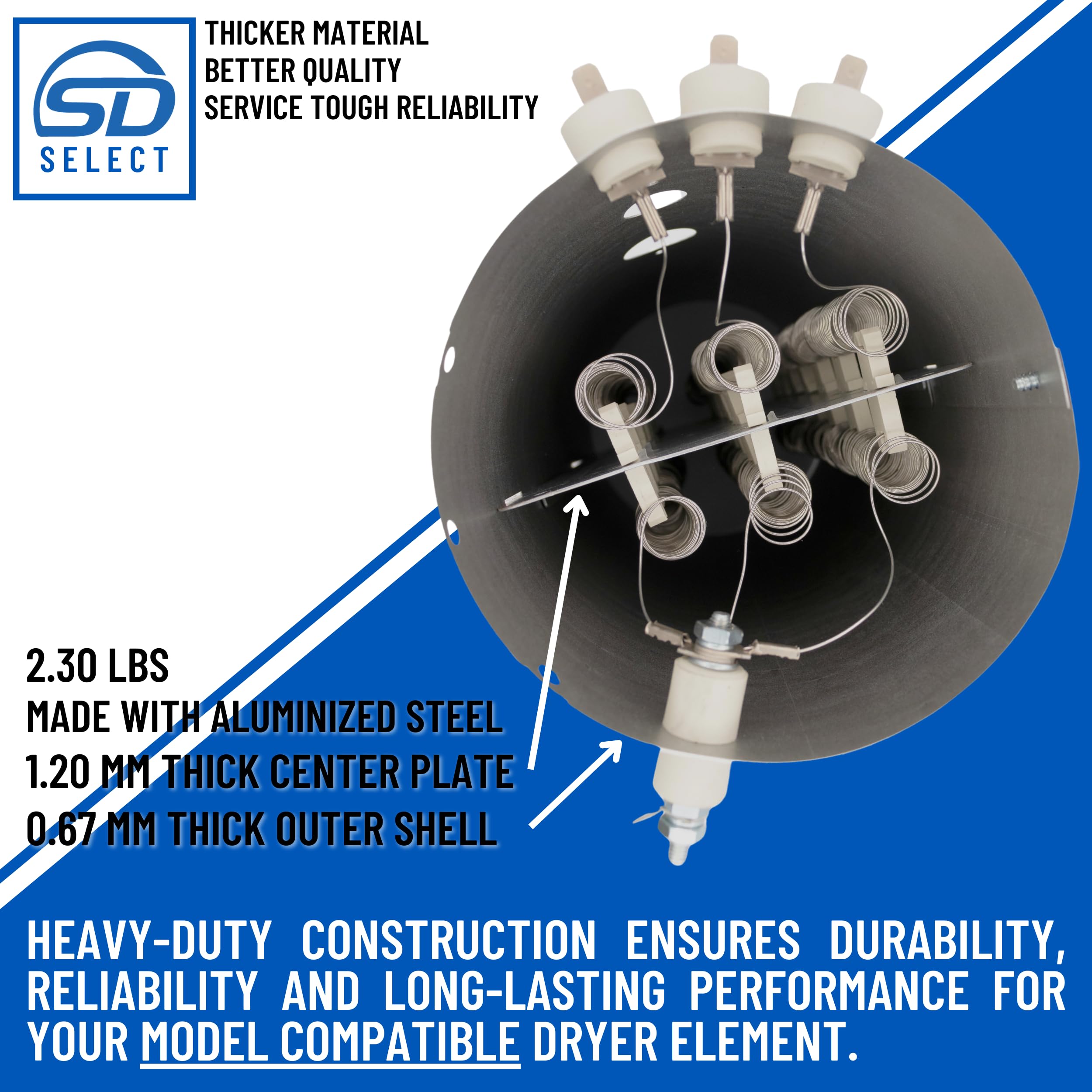 Supplying Demand 134792700 SD SELECT - Elemento calefactor para secadora resistente - Sustituye a 1482984, 7134792700