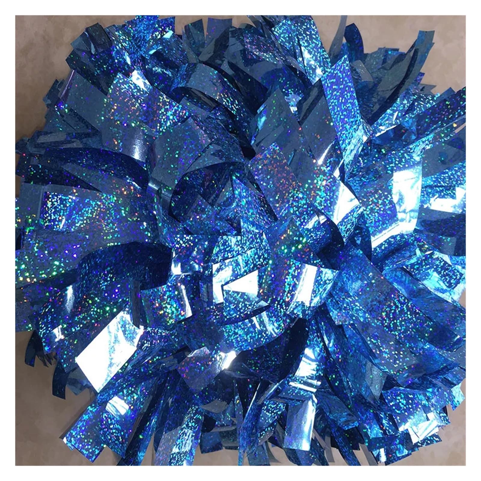 1Piece Metallic Pom Pom Pom Handle, Cheerleader Pom Pom(Color 7,8 Inch)
