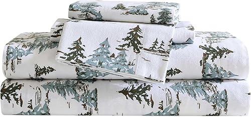 Vista 81 de Eddie Bauer - Full Sheets, Cotton Flannel Bedding Set, Brushed For Extra Softness, Cozy Home Decor (Dog Friends, Full)