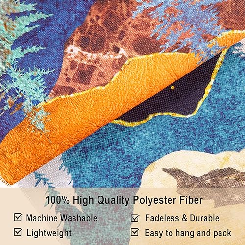 Miniatura 6 de RosieLily Tapiz de arte de pared, tapiz de naturaleza de montaña azul, 13 pulgadas de ancho x 51 pulgadas de alto, para decoración de pared de