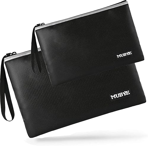 Miniatura 10 de Bolsa impermeable ignífuga para documentos de dinero, bolsas seguras con cremallera con tira reflectante, bolsa organizadora de almacenamiento a