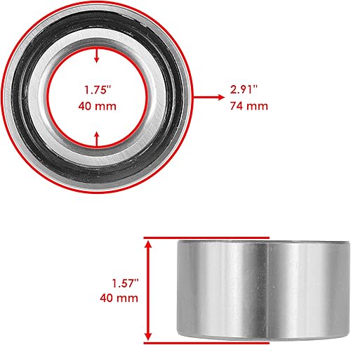 Miniatura 4 de Caltric 2 bujes de rueda trasera compatibles con Polaris Ranger 900 4X4 Diesel/Crew 900 4X4 Diesel 2011 2012 2013 2014