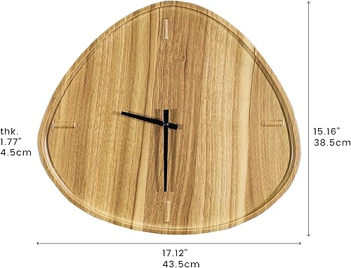 Miniatura 6 de Colección PJ Reloj de pared de madera de forma irregular, reloj de pared moderno decorativo, funciona con pilas, silencioso sin tictac (patrón de