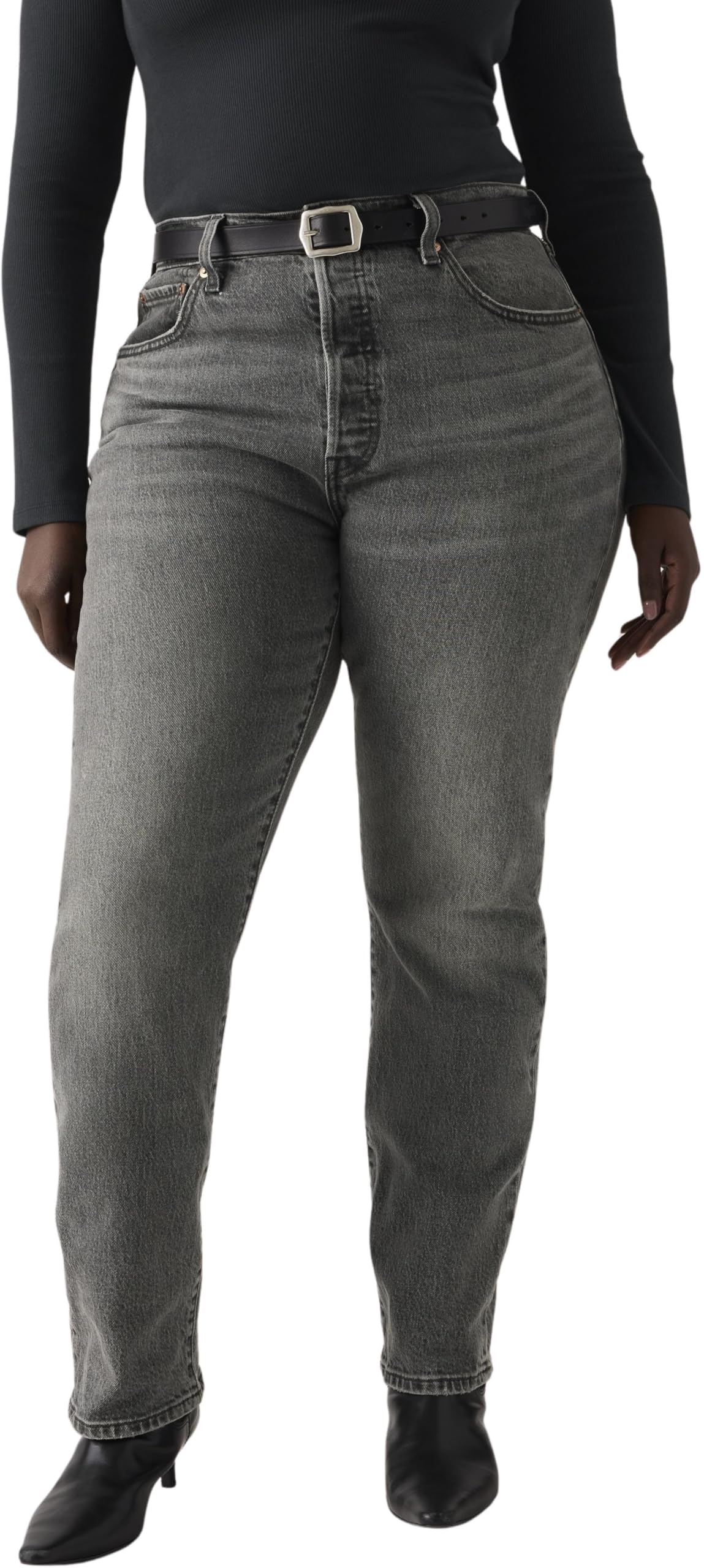 Levi's Women's Jeans 501 High Rise, Straight Fit, Grey (Pretty Pleasing), W25/L30