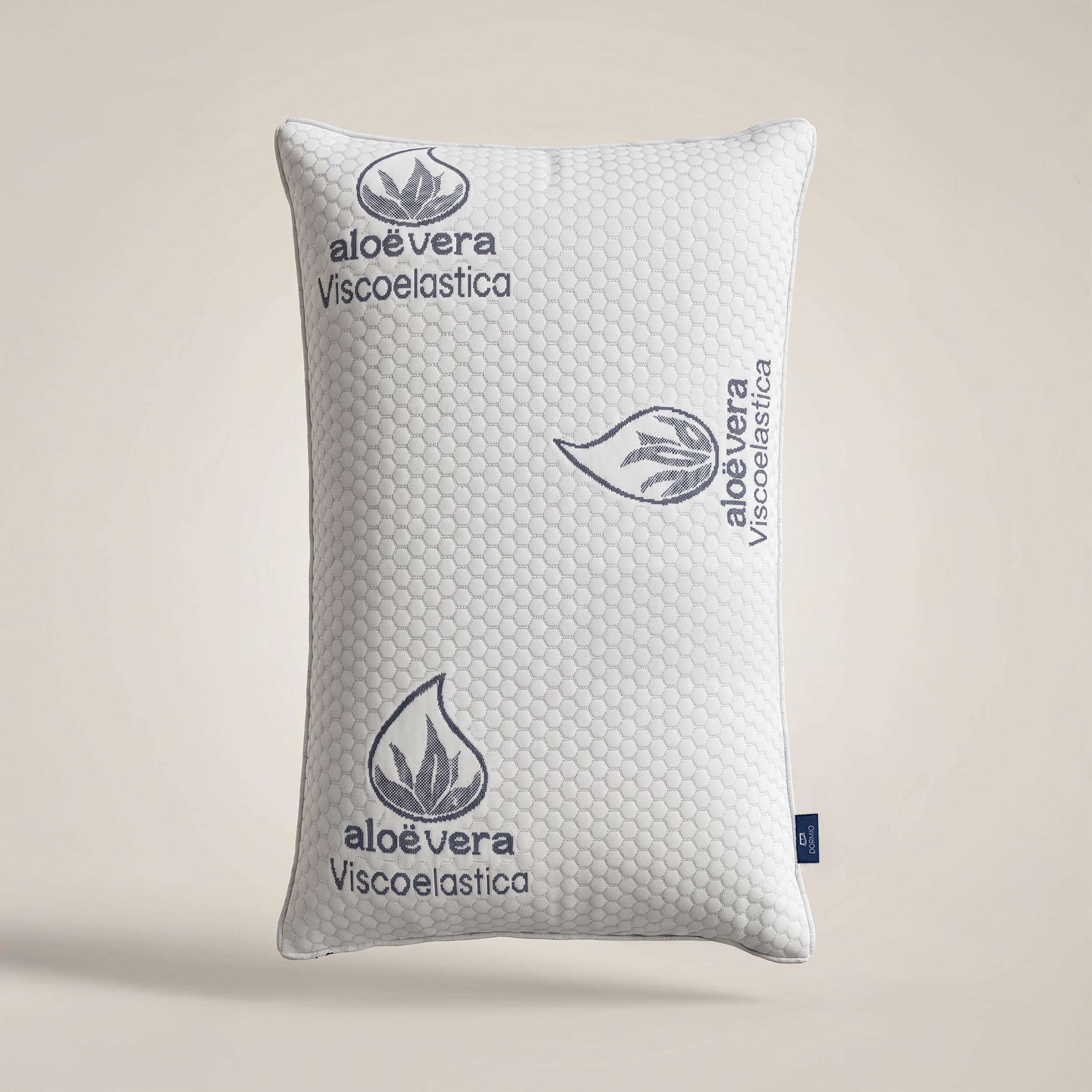 Dormio - Pack de 2 unidades, almohada viscoelástica con adaptabilidad al cuello, tejido Aloe Vera, termorregulable, 70 cm, blanco