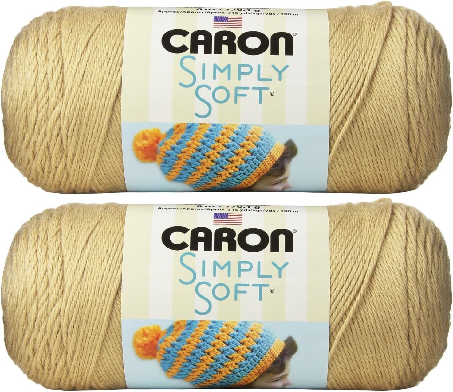 Caron Simply Soft Yarn 2-Pack - Robin's Egg Blue, Medium Worsted Weight 100% Acrylic, 315 Yards Each