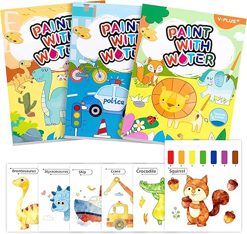 YPLUS Libros de pintura con agua para niños pequeños, juguetes de manualidades, papel de pintura de acuarela, regalo para niños de 1 a 3, 2 a 4, 4 a